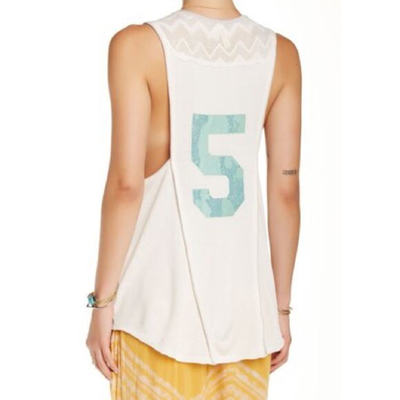 Free People Bleachers Graphic Tank in Ivory - Picture 2 of 5